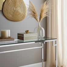 Load image into Gallery viewer, 17646 GLASS, 8X5" JEWELRY BOX, STONE TOP, GOLD