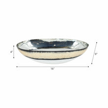 Load image into Gallery viewer, 18747-02 Glass, 16" Bowl W/ Gold Trim, White