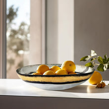 Load image into Gallery viewer, 18747-02 Glass, 16" Bowl W/ Gold Trim, White