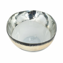 Load image into Gallery viewer, 18747-02 Glass, 16" Bowl W/ Gold Trim, White