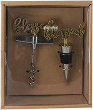 Load image into Gallery viewer, Cork Screw & Stopper "Blessed"