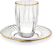 Load image into Gallery viewer, 21361 • Pleat Kiddush Set W/gold 5.5oz