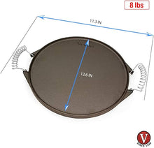 Load image into Gallery viewer, VICTORIA 12.5†Reversible Cast Iron Round Griddle with Removable Cool-Touch Handles