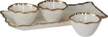 Load image into Gallery viewer, 20492 Regency Gold 4pc Tray and Condiment Bowls 14.25in x 6in
