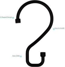 Load image into Gallery viewer, S-Hook Shower Curtain Rings - Matte Black