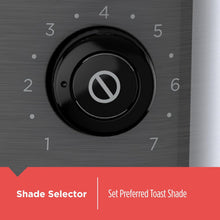 Load image into Gallery viewer, Black & Decker 2-Slice Toaster with Extra Wide Slot Push-Button Functions, Shade Selector and Swing-Down Crumb Tray, Black/Stainless Steel