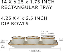 Load image into Gallery viewer, 20492 Regency Gold 4pc Tray and Condiment Bowls 14.25in x 6in