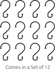 Load image into Gallery viewer, S-Hook Shower Curtain Rings - Matte Black