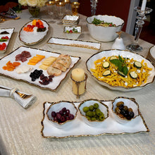 Load image into Gallery viewer, 20492 Regency Gold 4pc Tray and Condiment Bowls 14.25in x 6in