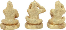 Load image into Gallery viewer, 15879-01 Resin, S/3 Hear, Speak, See No Evil Gorillas, Gold
