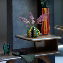 Load image into Gallery viewer, G1778-31-645 Folk Vase H12.5in Orange/Red/Yellow