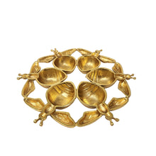 Load image into Gallery viewer, TAJ Bee Six Sectional Simonim Tray Gold Out