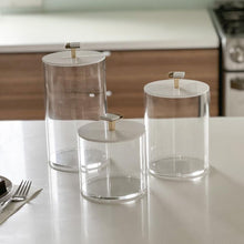 Load image into Gallery viewer, J-JKLS-CLR SML LUCITE JAR - GOLD KNOB