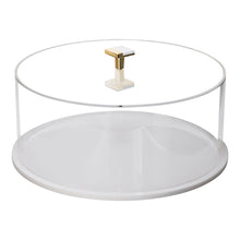Load image into Gallery viewer, J-CDGMH-CLR C CAKE DOME W GOLD METAL HANDLES