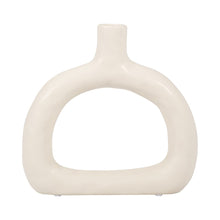 Load image into Gallery viewer, 18421-02 CER 8" TEXTURED WIDE CUT-OUT VASE, C