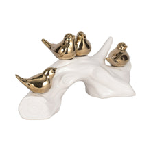 Load image into Gallery viewer, 20414 14" Birds Sitting On Branch, White/gold