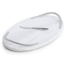 Load image into Gallery viewer, Braid Marble Cheese Board with Knife
