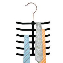 Load image into Gallery viewer, HB 3PK VELVET TIE HANGER BLACK
