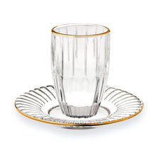 Load image into Gallery viewer, 21361 • Pleat Kiddush Set W/gold 5.5oz