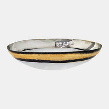 Load image into Gallery viewer, 18747-02 Glass, 16" Bowl W/ Gold Trim, White