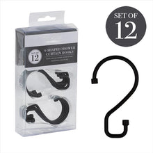 Load image into Gallery viewer, S-Hook Shower Curtain Rings - Matte Black