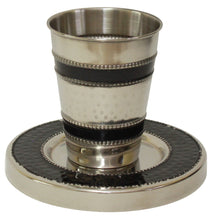 Load image into Gallery viewer, KC11049-DBL Kiddush Cup Nickel Hammered//Enamel Dark Blue