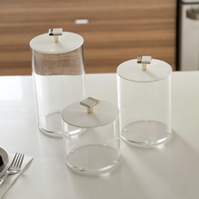 Load image into Gallery viewer, J-JKLS-CLR SML LUCITE JAR - GOLD KNOB
