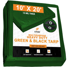 Load image into Gallery viewer, TARPAULIN-HD 10 mil GREEN- 10 FTx 20 FT