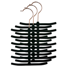 Load image into Gallery viewer, HB 3PK VELVET TIE HANGER BLACK