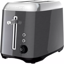 Load image into Gallery viewer, Black & Decker 2-Slice Toaster with Extra Wide Slot Push-Button Functions, Shade Selector and Swing-Down Crumb Tray, Black/Stainless Steel