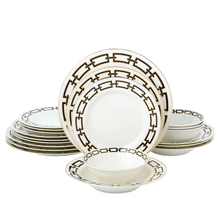 Load image into Gallery viewer, Abbey Black Dinnerware Service For 4