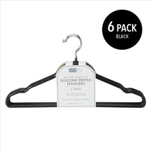 Load image into Gallery viewer, 23270-BLACK 6PK FLAT WIRE NON SLIP HANGER