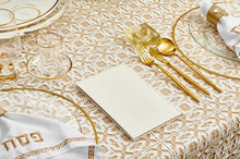 Load image into Gallery viewer, HAG-PU-HC-W-GO Hagaddah Set - Gold Leather Books Hard Cover - Gold Holder