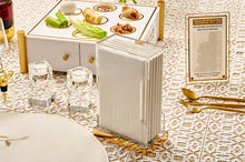 Load image into Gallery viewer, HAG-PU-HC-W-GO Hagaddah Set - Gold Leather Books Hard Cover - Gold Holder