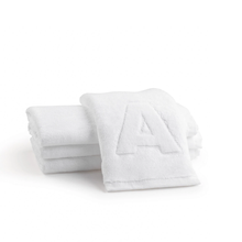 Load image into Gallery viewer, White Initial Embossed Finger Towel