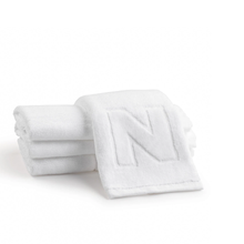 Load image into Gallery viewer, White Initial Embossed Finger Towel