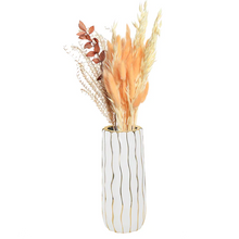 Load image into Gallery viewer, J-PVLS-WHT/GD-S PORCELAIN STRAIGHT VASE W GOLD LINE SML