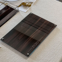 Load image into Gallery viewer, J-CBP-WD Lucite & Glass Wood Look Challah Board
