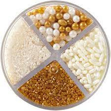 Load image into Gallery viewer, Wilton 4-Cell Pearlized Gold Sprinkles Mix, 3.8 oz.