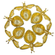 Load image into Gallery viewer, TAJ Bee Six Sectional Simonim Tray Gold Out