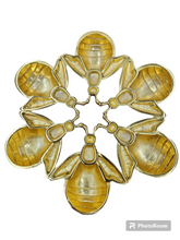 Load image into Gallery viewer, TAJ Bee Six Sectional Simonim Tray Gold In