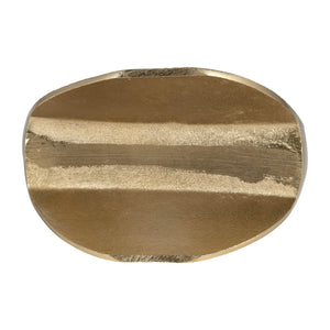 17755-01 Metal, 8" Etched Oval Vase, Champagne