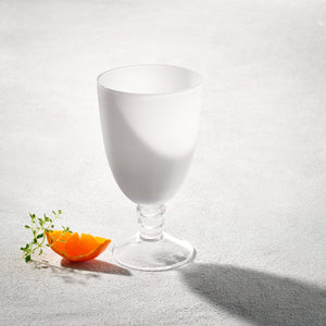 VD-I20-W - Iris, White, Clear Stem, Glass Goblet, 20.5 Oz