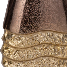 Load image into Gallery viewer, 19050-01 Metal, 13&quot; Ridged Tall Vase, Black/gold
