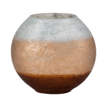 Load image into Gallery viewer, 20873-01 10&quot; Gold Ombre Round Vase, White/gold
