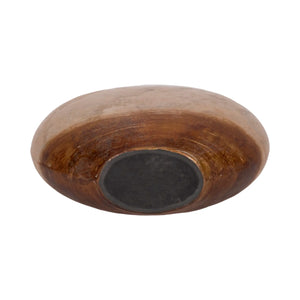 20873-01 10" Gold Ombre Round Vase, White/gold