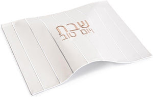 PU-CC-EM-W/GO PU Leather Challah Cover - Embroidery - White& Gold