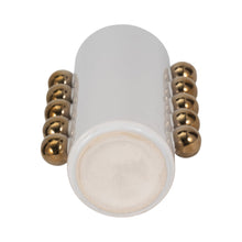 Load image into Gallery viewer, 19076-03 Cer, 10&quot; Vase W/ Side Knobs, White/gold

