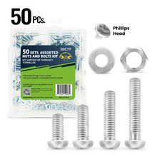 Load image into Gallery viewer, 50 Sets Of Assorted Nuts And Bolts With Storage Case
