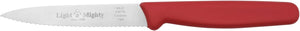 3-PC Paring Knife set. Red, Green, Blue Dairy Meat Parve. Serrated point.
